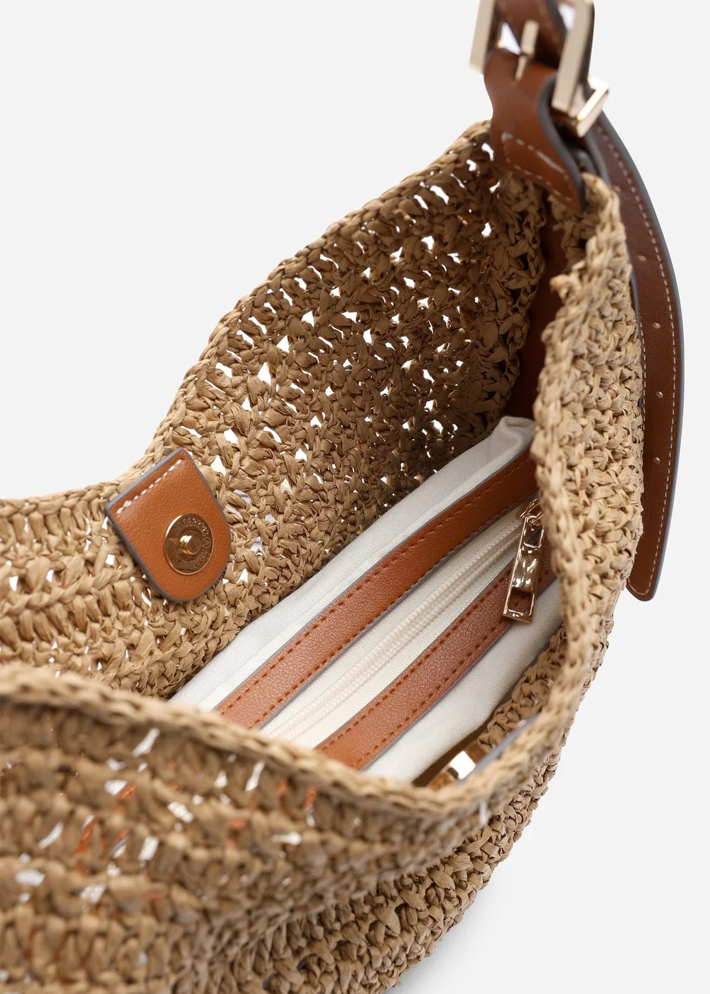 Where's That From Tan Harmoni Woven Natural Fibre Shoulder Bag - One Size Image 3