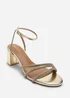 Where's That From Gold Khalani Diamante Strappy Heels - 5 Image 3