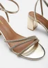 Where's That From Gold Khalani Diamante Strappy Heels - 5 Image 5