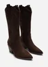 Where's That From Brown Yasmine Calf Cowboy Boots Block Heel Western Embroidered - 4 Image 3