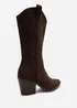 Where's That From Brown Yasmine Calf Cowboy Boots Block Heel Western Embroidered - 4 Image 5