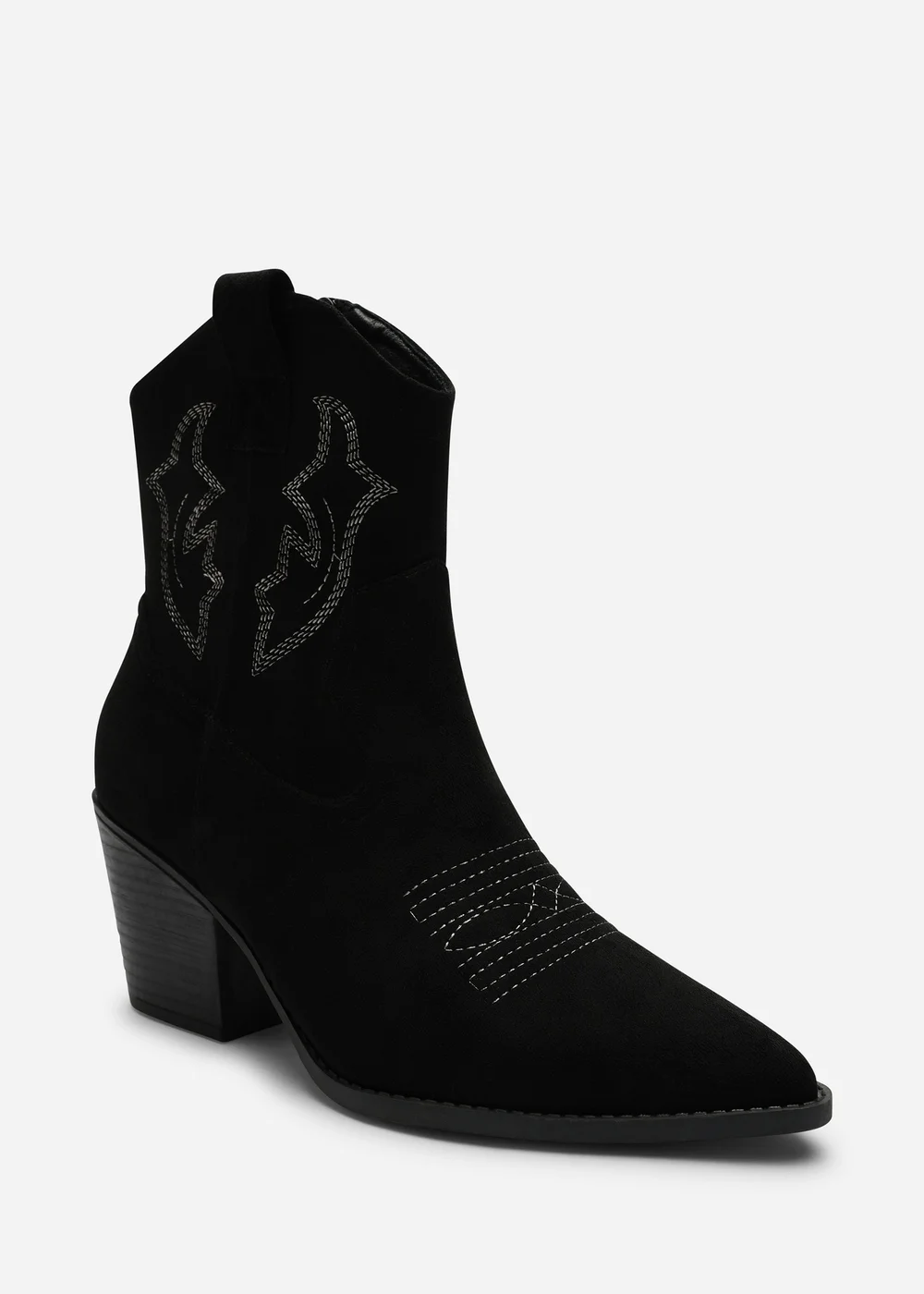Where's That From Black Seraphina Cowboy Boots Ankle Length Western Block Heel - Size 6 Image 2