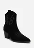 Where's That From Black Seraphina Cowboy Boots Ankle Length Western Block Heel - Size 6 Image 2