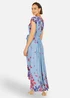 Yumi Blue Floral Mirror Wrap High Low Midi Wrap Dress - 10 Image 2