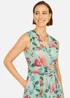 Yumi Mint Blurred Floral Mesh Wrap Midi Dress - 10 Image 3