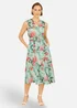 Yumi Mint Blurred Floral Mesh Wrap Midi Dress - 10 Image 1