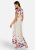 Yumi Ivory Floral Mirror Wrap Dress With Dip Hem - 18 Image 2