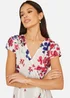 Yumi Ivory Floral Mirror Wrap Dress With Dip Hem - 18 Image 3