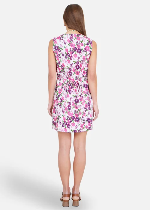 Yumi Pink Retro Floral Cotton Stretch Pinafore Dress - 8 Image 2