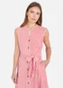 Yumi Red Stripe Midi Sleeveless Shirt Dress - 8 Image 3