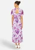 Yumi Lavender Floral Print Frill Midi Dress - 16 Image 2