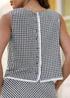 Yumi Black Gingham Cotton Top With Lace Trims - 8 Image 3