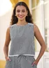 Yumi Black Gingham Cotton Top With Lace Trims - 8 Image 1