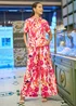 Yumi Pink Abstract Floral Wide Leg Trousers - 10 Image 1