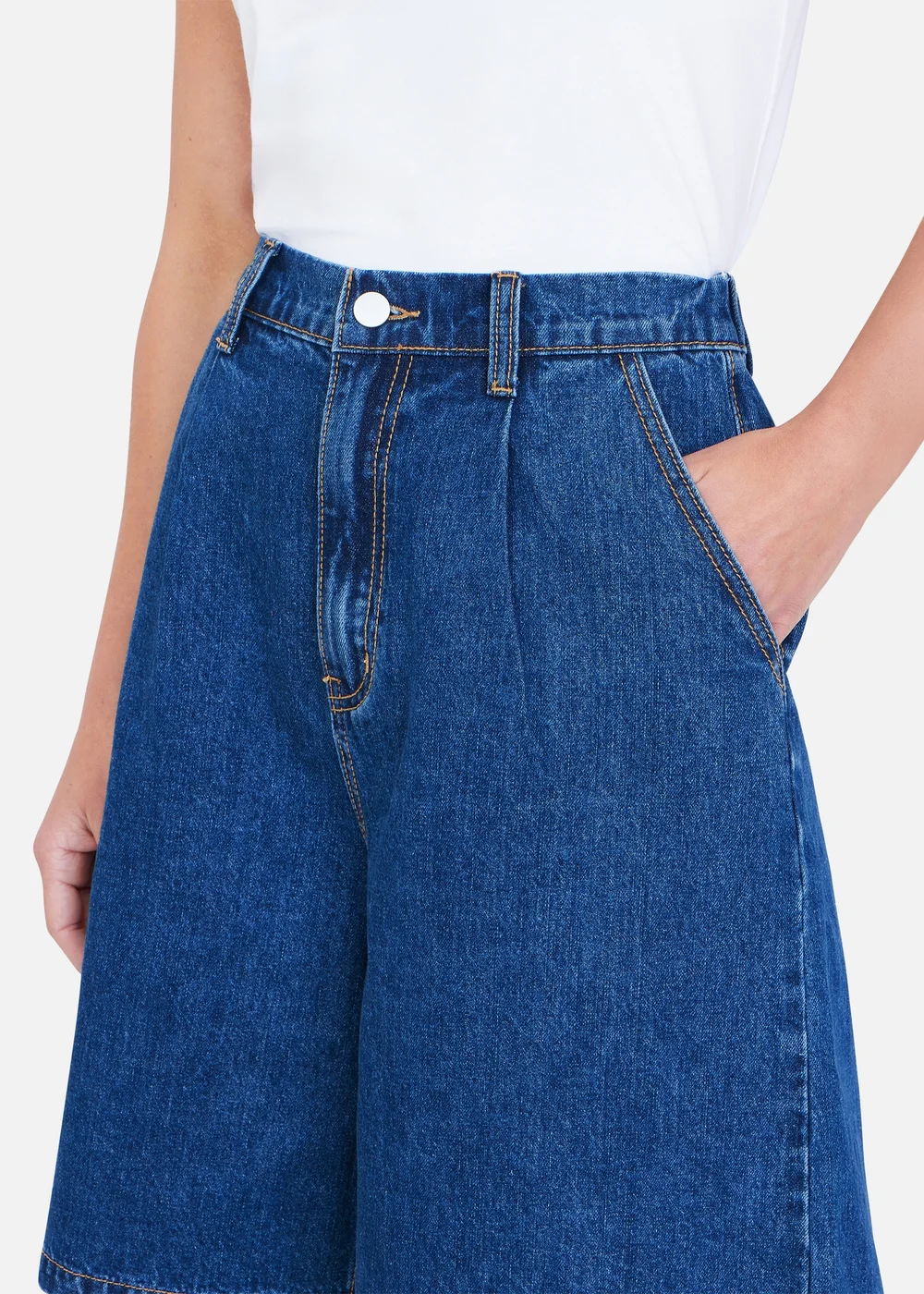 Yumi Blue Denim Wide Leg Shorts - 16 Image 3