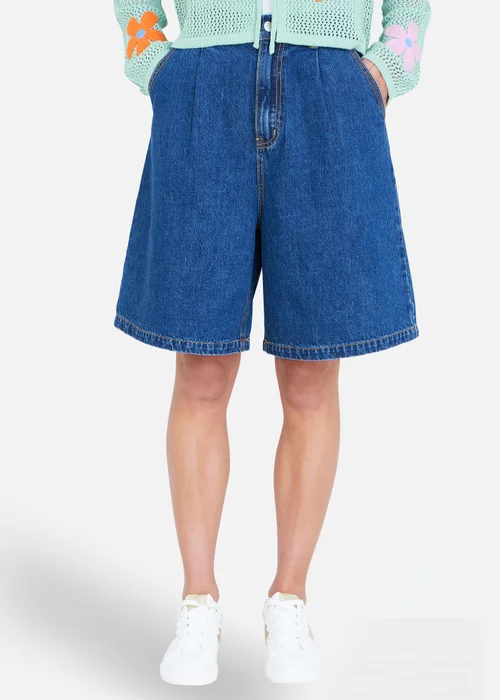 Yumi Blue Denim Wide Leg Shorts - 16 Image 1