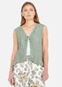 Yumi Green Knitted Cotton Tie Waistcoat Top - L Image 1