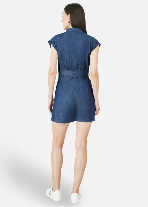 Yumi Blue Chambray Cotton Playsuit - 12 Image 2