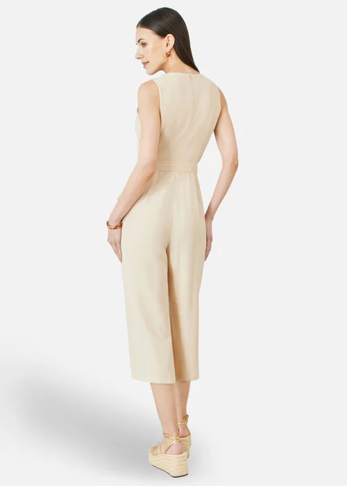 Yumi Beige Viscose Culotte Jumpsuit - 14 Image 2