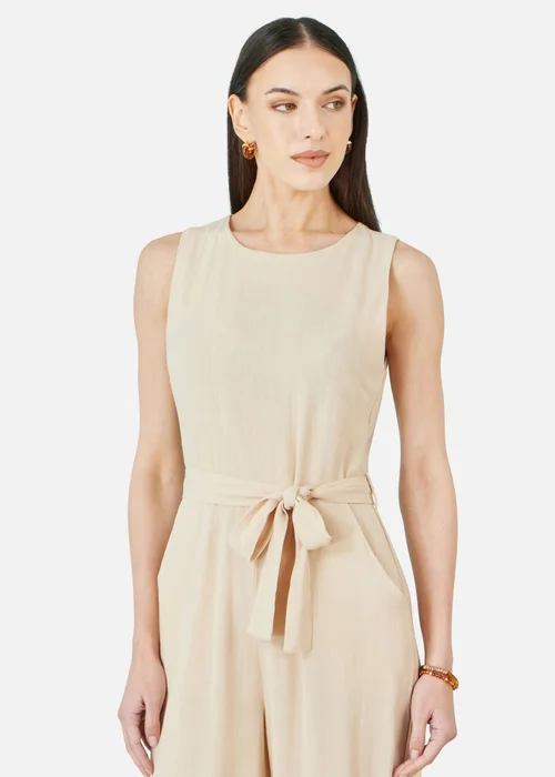 Yumi Beige Viscose Culotte Jumpsuit - 14 Image 3