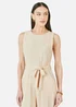 Yumi Beige Viscose Culotte Jumpsuit - 14 Image 3