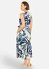 Yumi Blue Viscose Swirl Print Midi Dress - 10 Image 2