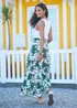 Yumi White Animal Print Cotton Tiered Maxi Skirt - L Image 2
