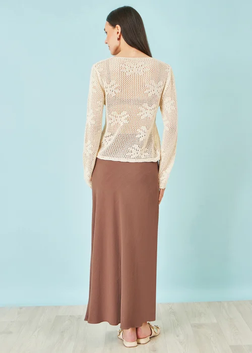 Yumi Brown Viscose Maxi Skirt - 16 Image 2