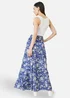 Yumi Blue Floral Cotton Tiered Maxi Skirt - L Image 2