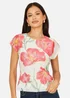 Yumi Ivory Poppy Print Mesh Top - 12 Image 1
