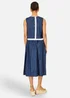 Yumi Blue Cotton Chambray Top With Lace Trims - 10 Image 2