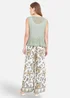 Yumi Green Bird Print Viscose Wide Leg Trousers - S Image 2