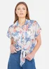 Yumi White Cotton Paisley Print Tie Knot Shirt - 12 Image 1