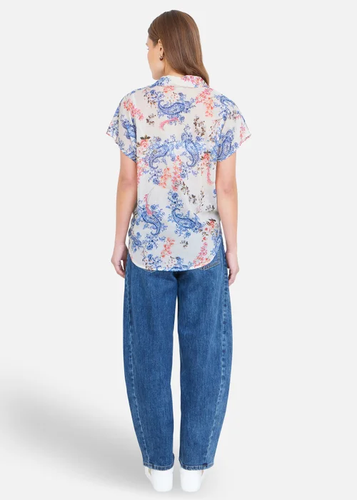 Yumi White Cotton Paisley Print Tie Knot Shirt - 12 Image 2