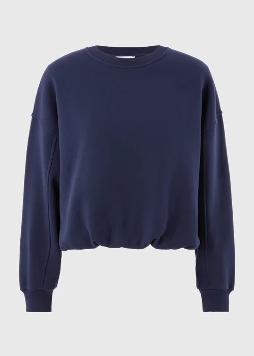 Navy Bubble Hem Sweatshirt - S Image 2