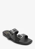 Where's That From Black Orchard Slide On Double Buckle Studded Sandal - 6 Image 3