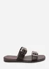 Where's That From Brown Orchard Slide On Double Buckle Studded Sandal - 4 Image 1