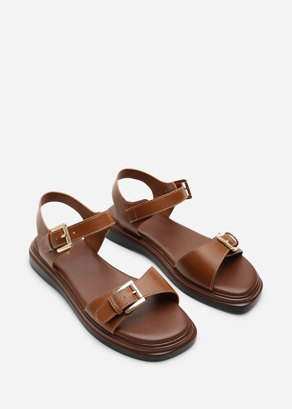 Where's That From Circa Tan Flatform Double Buckle Sandal - 4 Image 5