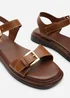 Where's That From Circa Tan Flatform Double Buckle Sandal - 4 Image 6