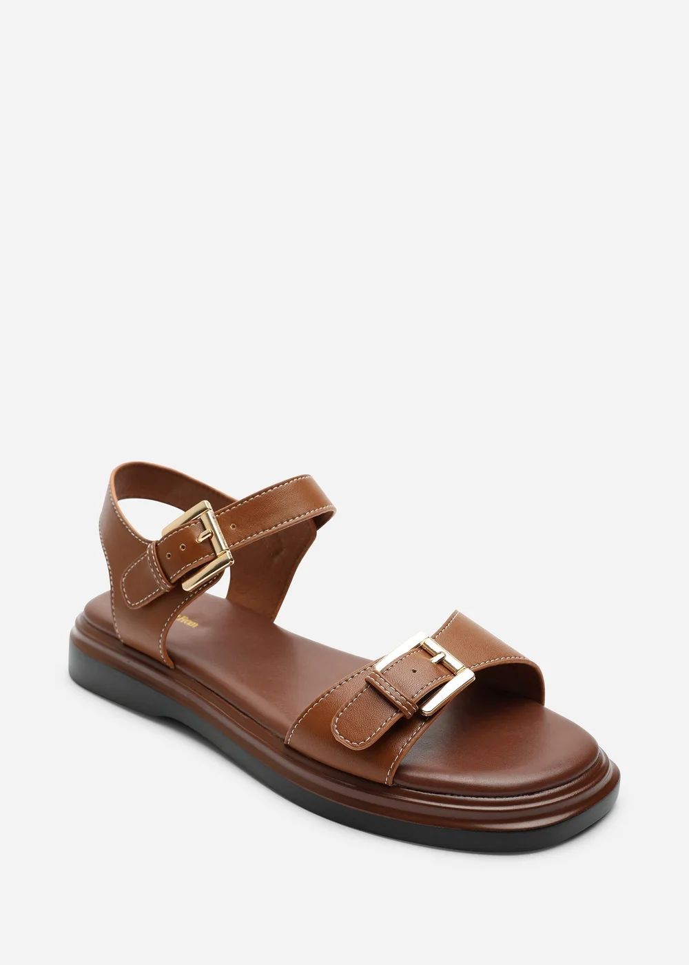 Where's That From Circa Tan Flatform Double Buckle Sandal - 4 Image 4