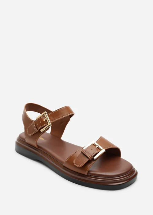 Where's That From Circa Tan Flatform Double Buckle Sandal - 4 Image 4