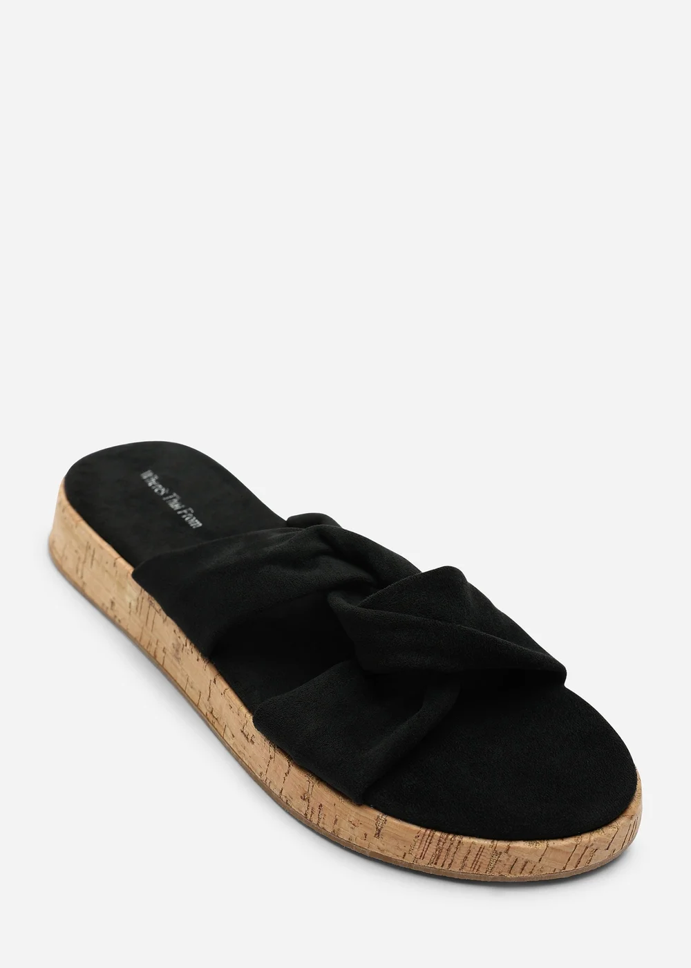 Where's That From Black Bowite Knotted Open Toe Low Wedge Sandal - 6 Image 3