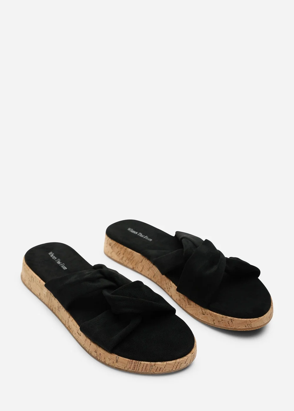 Where's That From Black Bowite Knotted Open Toe Low Wedge Sandal - 6 Image 4