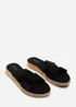 Where's That From Black Bowite Knotted Open Toe Low Wedge Sandal - 6 Image 4