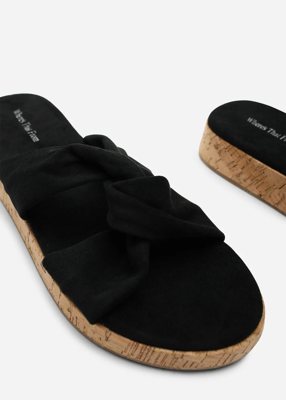 Where's That From Black Bowite Knotted Open Toe Low Wedge Sandal - 6 Image 5