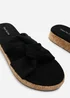 Where's That From Black Bowite Knotted Open Toe Low Wedge Sandal - 6 Image 5