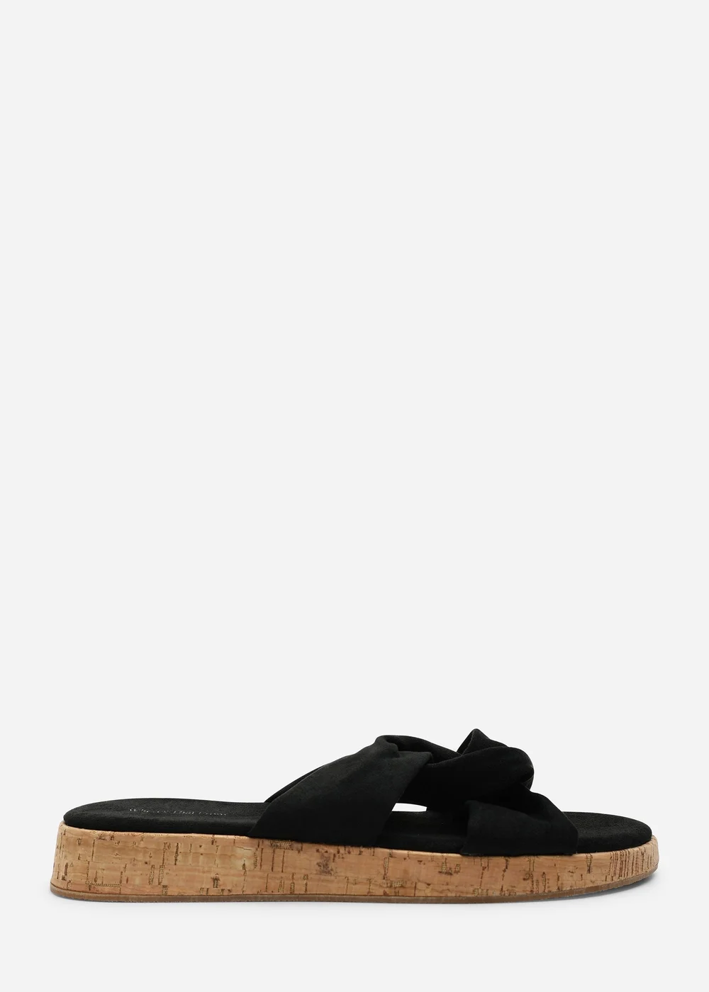 Where's That From Black Bowite Knotted Open Toe Low Wedge Sandal - 4 Image 1