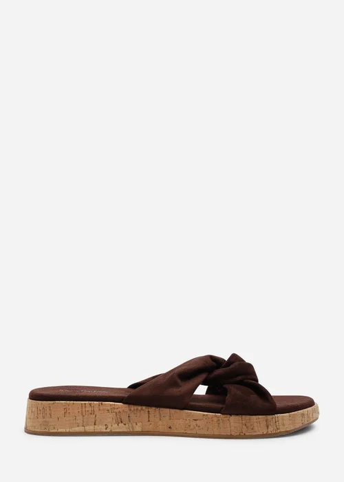 Where's That From Brown Bowite Knotted Open Toe Low Wedge Sandal - 5 Image 2