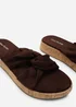 Where's That From Brown Bowite Knotted Open Toe Low Wedge Sandal - 5 Image 5
