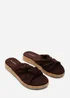 Where's That From Brown Bowite Knotted Open Toe Low Wedge Sandal - 5 Image 4